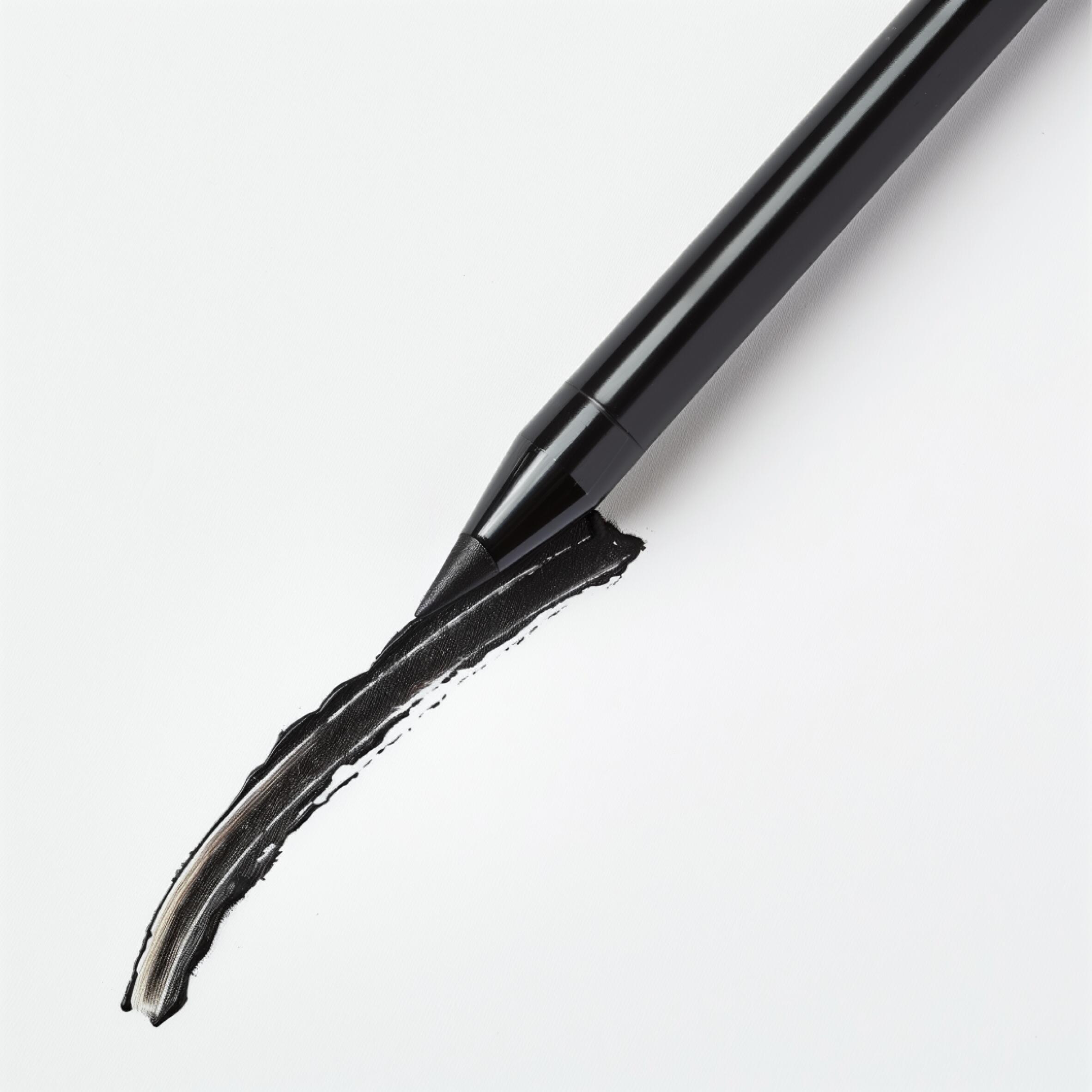 black eyeliner pen on white background